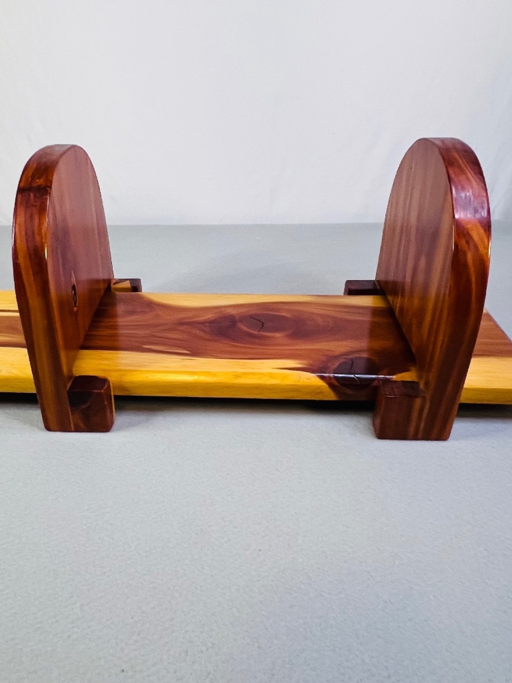 Vintage Rustic Handcrafted Wooden Adjustable Book Rack Solid Wood Tabletop